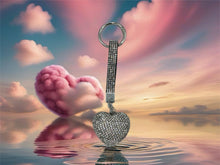 Load image into Gallery viewer, Crystal Heart Keyring - 4 Colours