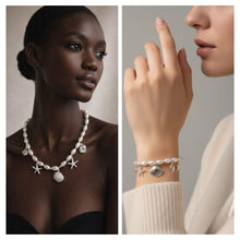 Load image into Gallery viewer, Mauritius Necklace and Bracelet Set - Silver - Sold Separately