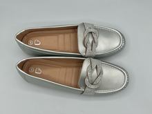 Load image into Gallery viewer, Leila loafers - silver. LAST ONES