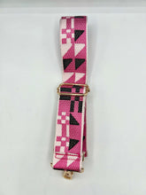 Load image into Gallery viewer, Bag Strap 49 - Pink, White & Black Pattern