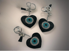 Load image into Gallery viewer, Evil Eye Keyring - Black