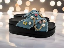 Load image into Gallery viewer, Gem wedges - denim