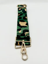 Load image into Gallery viewer, Bag Strap 88 - Green, Black & Gold Leopard