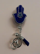 Load image into Gallery viewer, Hamsa Hand Keyring - 3 Colours