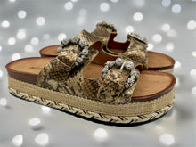 Load image into Gallery viewer, Marissa flatforms - snake. LAST ONES