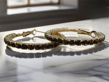 Load image into Gallery viewer, Diamanté Hoop Earrings - 5 Colours