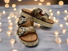 Load image into Gallery viewer, Marissa flatforms - snake. LAST ONES