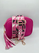 Load image into Gallery viewer, Bag Strap 49 - Pink, White & Black Pattern