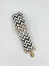 Load image into Gallery viewer, Bag Strap 38 - White & Chocolate Pattern