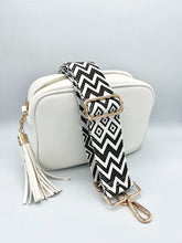 Load image into Gallery viewer, Bag Strap 38 - White & Chocolate Pattern