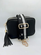 Load image into Gallery viewer, Bag Strap 71 - Black, Silver Stripe & Stars