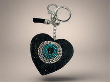 Load image into Gallery viewer, Evil Eye Keyring - Black
