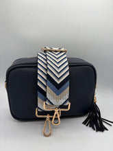 Load image into Gallery viewer, Bag Strap 111 - Navy & Beige Pattern