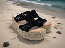 Load image into Gallery viewer, Hayley wedges - black. LAST ONES