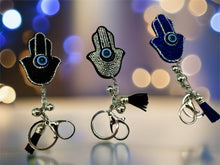 Load image into Gallery viewer, Hamsa Hand Keyring - 3 Colours