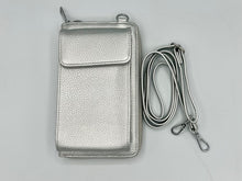 Load image into Gallery viewer, Phone Bag - Silver With Silver Metalwork