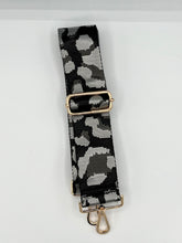 Load image into Gallery viewer, Bag Strap 58 - Black, Silver & Grey Leopard