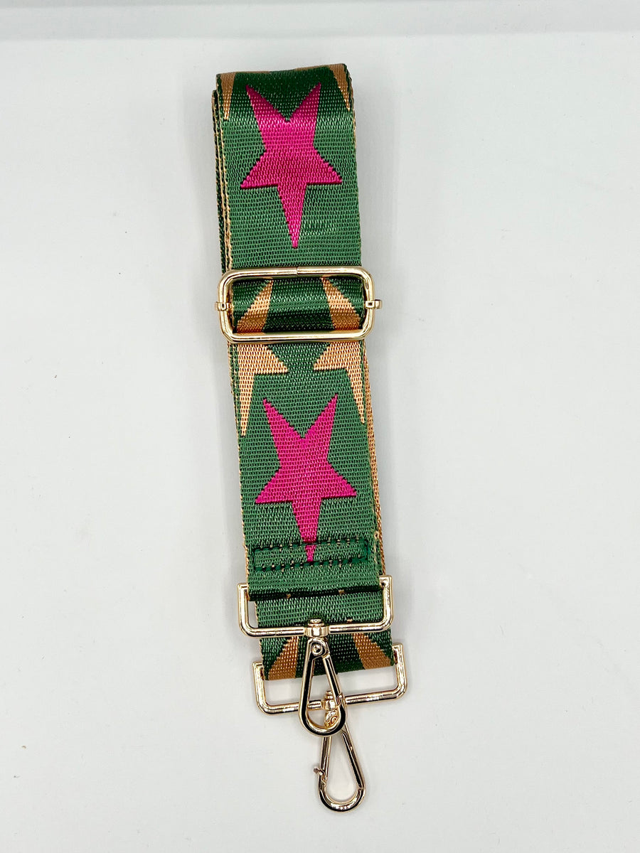 Bag Strap - Green, Gold & Pink Stars – Icicle Boutique