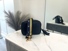 Load image into Gallery viewer, Bag Strap 36 - Navy, Gold Stars