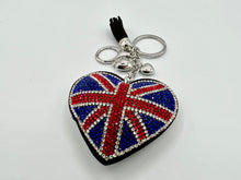 Load image into Gallery viewer, Union Jack Heart Keyring