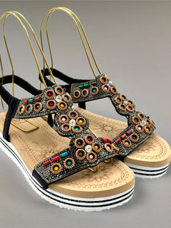 Load image into Gallery viewer, Santorini sandals - Black
