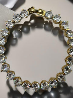Load image into Gallery viewer, Trinity Tennis Bracelet - Gold
