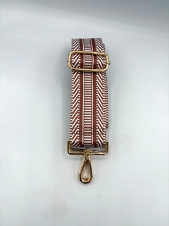 Load image into Gallery viewer, Bag Strap 114 - Tan &amp; White Pattern
