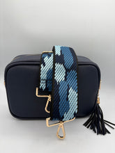 Load image into Gallery viewer, Bag Strap 112 - Navy &amp; Blue Pattern
