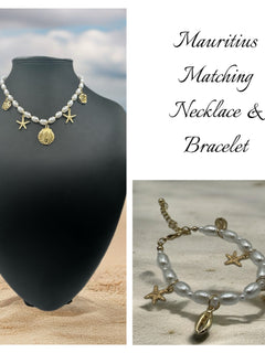 Load image into Gallery viewer, Mauritius Necklace and Bracelet Set - Gold - Sold Separately
