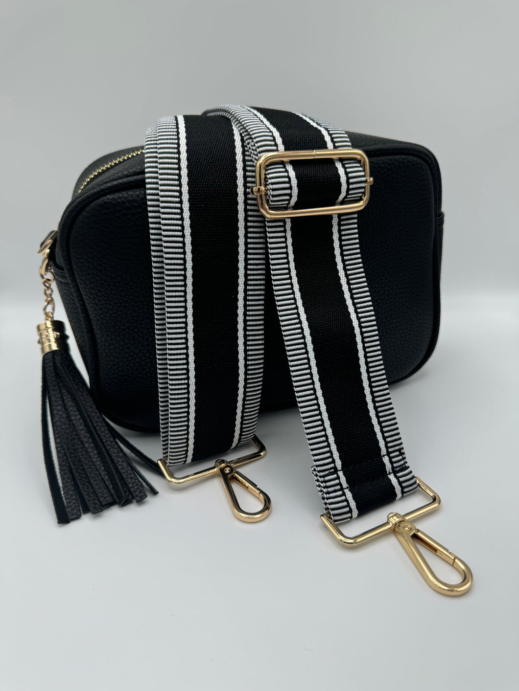 Bag Strap 92 - Black & White Pattern