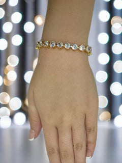Load image into Gallery viewer, Trinity Tennis Bracelet - Gold
