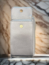 Load image into Gallery viewer, Phone Bag - Silver With Gold Metalwork
