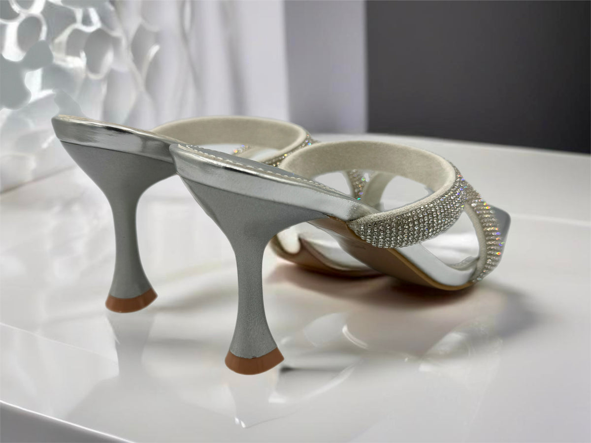 Ruby heels - Silver – Icicle Boutique
