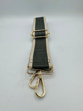 Load image into Gallery viewer, Bag Strap 76 - Dark Grey Pattern &amp; Beige Stripe
