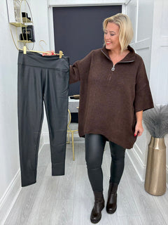 Load image into Gallery viewer, Gaby High waist leather look leggings
