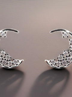 Load image into Gallery viewer, Moon Earrings - Sterling Silver
