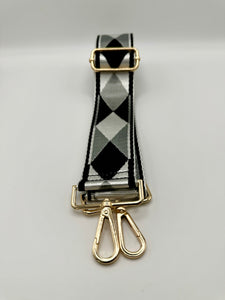 Bag Strap 94 - Black, Grey & Black Pattern