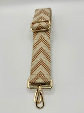 Load image into Gallery viewer, Bag Strap 98 - Beige &amp; Caramel Pattern
