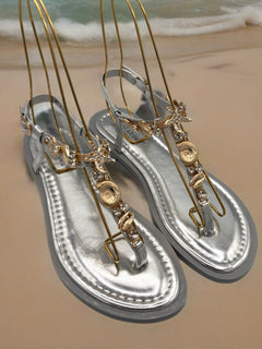 Load image into Gallery viewer, Seashell sandals - silver
