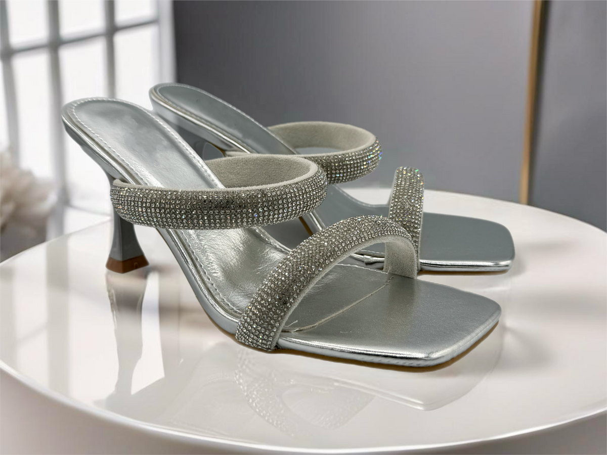 Ruby heels - Silver – Icicle Boutique