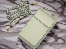 Load image into Gallery viewer, Phone Bag - Sage - Gold Metalwork

