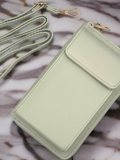 Load image into Gallery viewer, Phone Bag - Sage - Gold Metalwork
