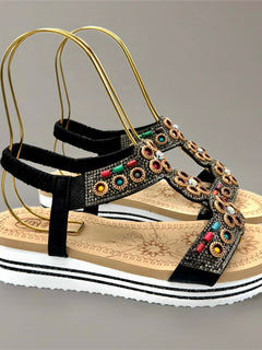Load image into Gallery viewer, Santorini sandals - Black
