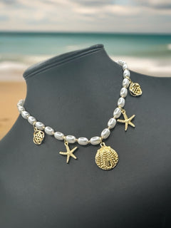 Load image into Gallery viewer, Mauritius Necklace and Bracelet Set - Gold - Sold Separately
