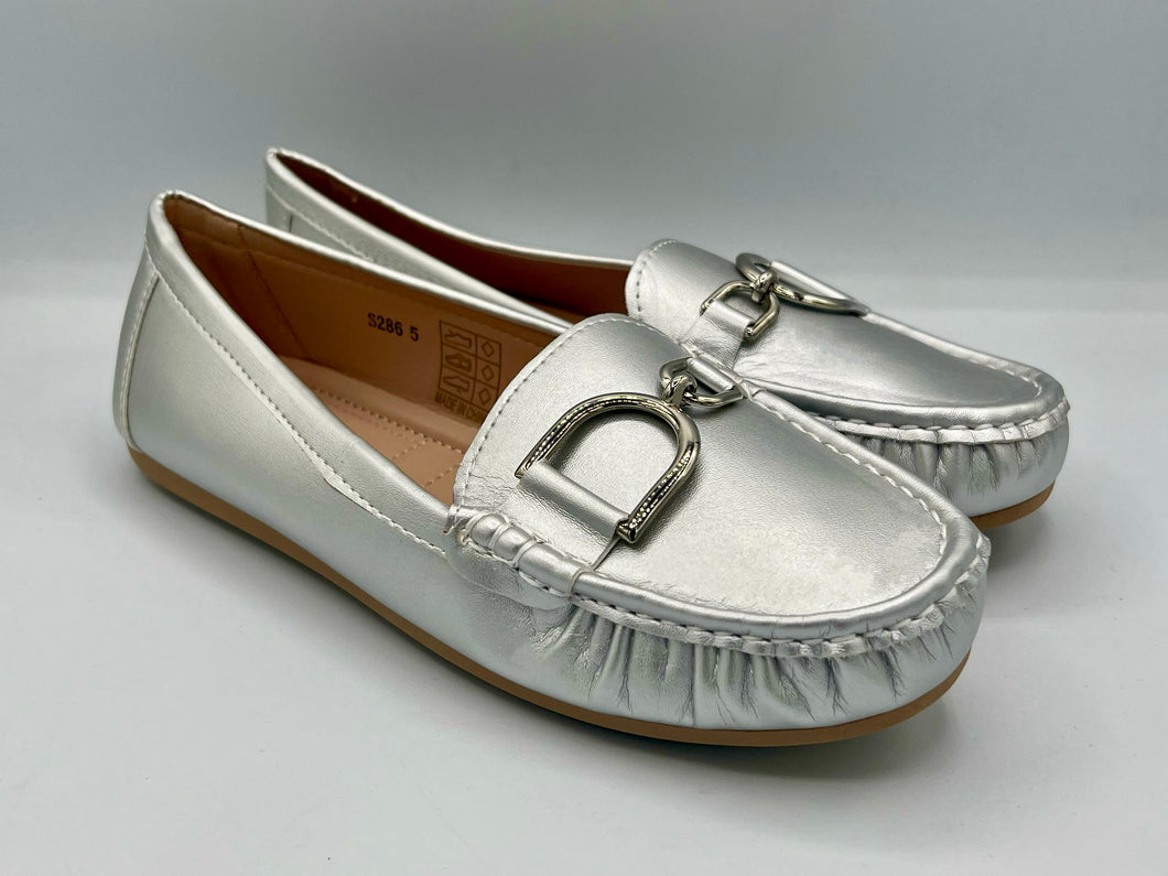 Zara loafers silver