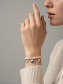Load image into Gallery viewer, Mauritius Necklace and Bracelet Set - Silver - Sold Separately
