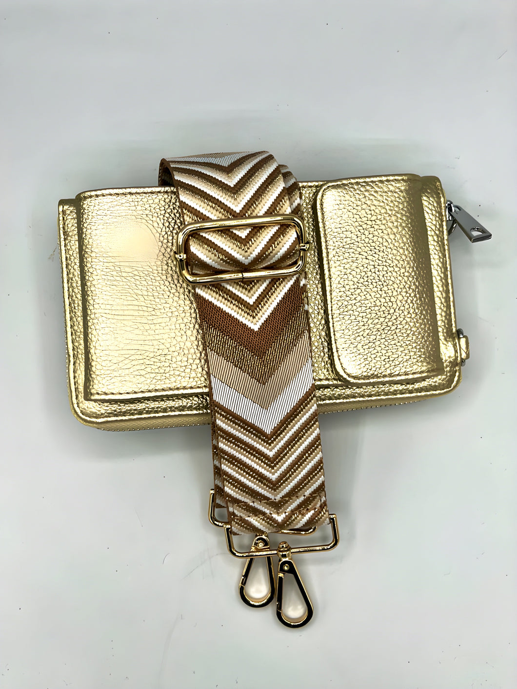 Bag Strap 52 - Gold & Beige Pattern