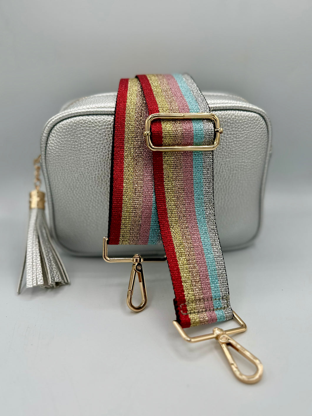 Bag Strap 82 - Sparkly Multicolour Stripe - Version 2