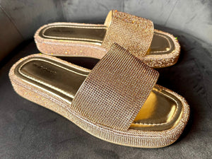 Bling sandals - gold