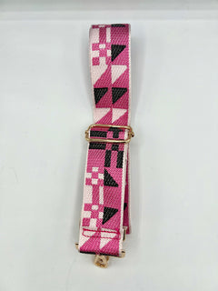 Load image into Gallery viewer, Bag Strap 49 - Pink, White &amp; Black Pattern
